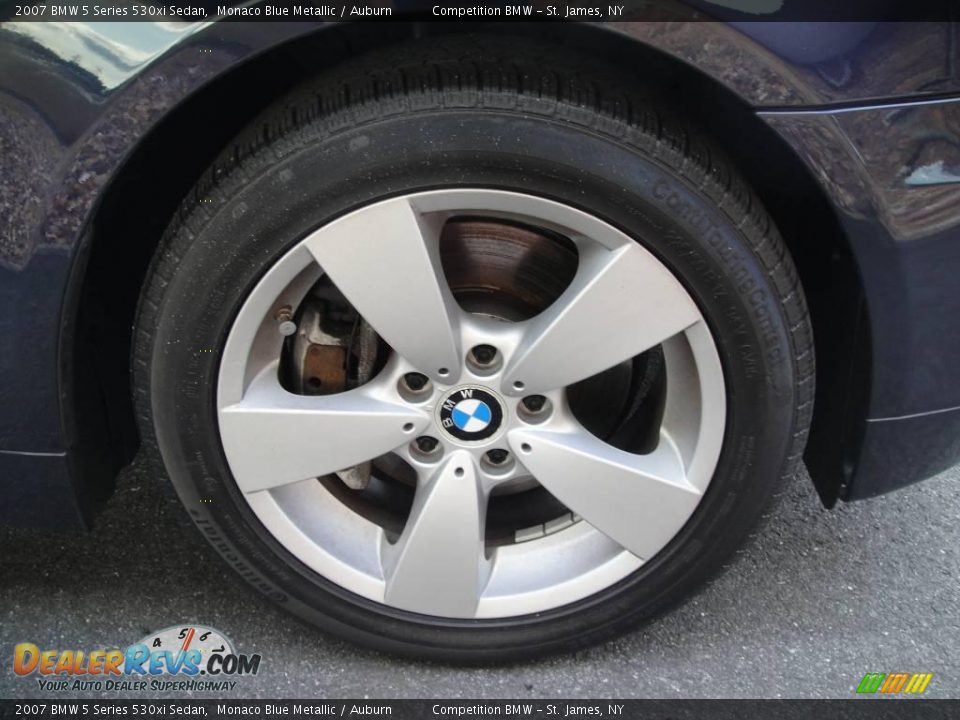 2007 BMW 5 Series 530xi Sedan Monaco Blue Metallic / Auburn Photo #7