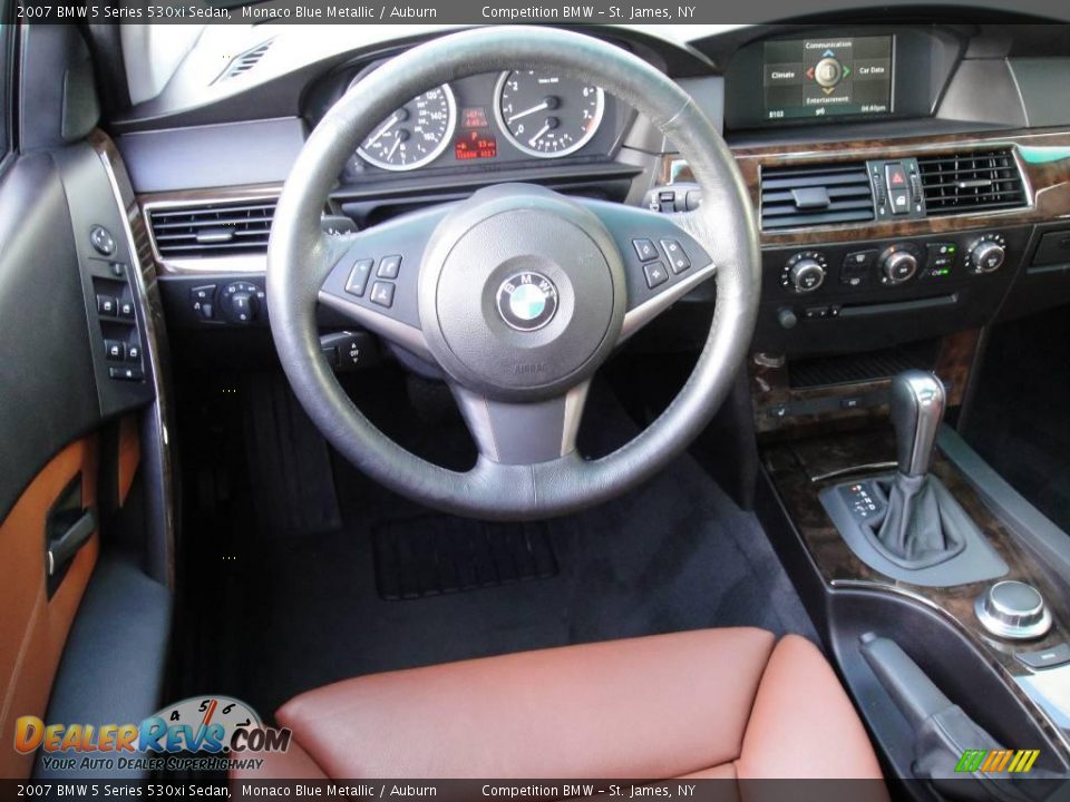 2007 BMW 5 Series 530xi Sedan Monaco Blue Metallic / Auburn Photo #11