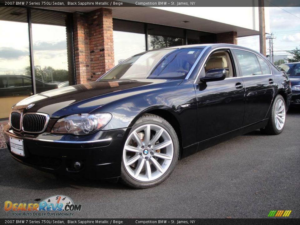 2007 BMW 7 Series 750Li Sedan Black Sapphire Metallic / Beige Photo #1