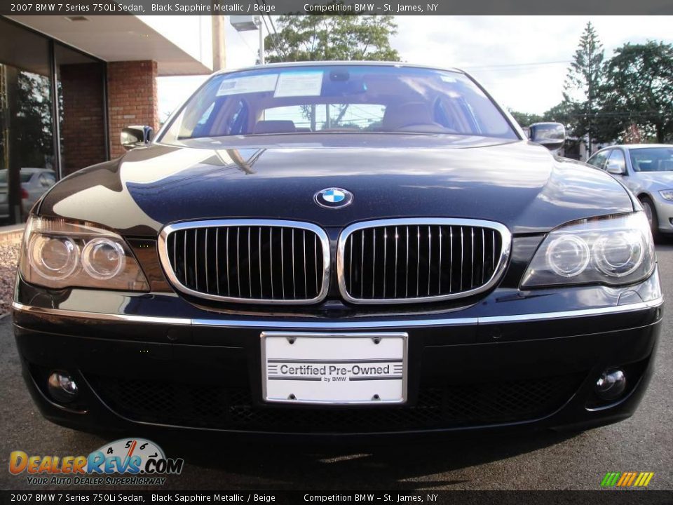 2007 BMW 7 Series 750Li Sedan Black Sapphire Metallic / Beige Photo #2