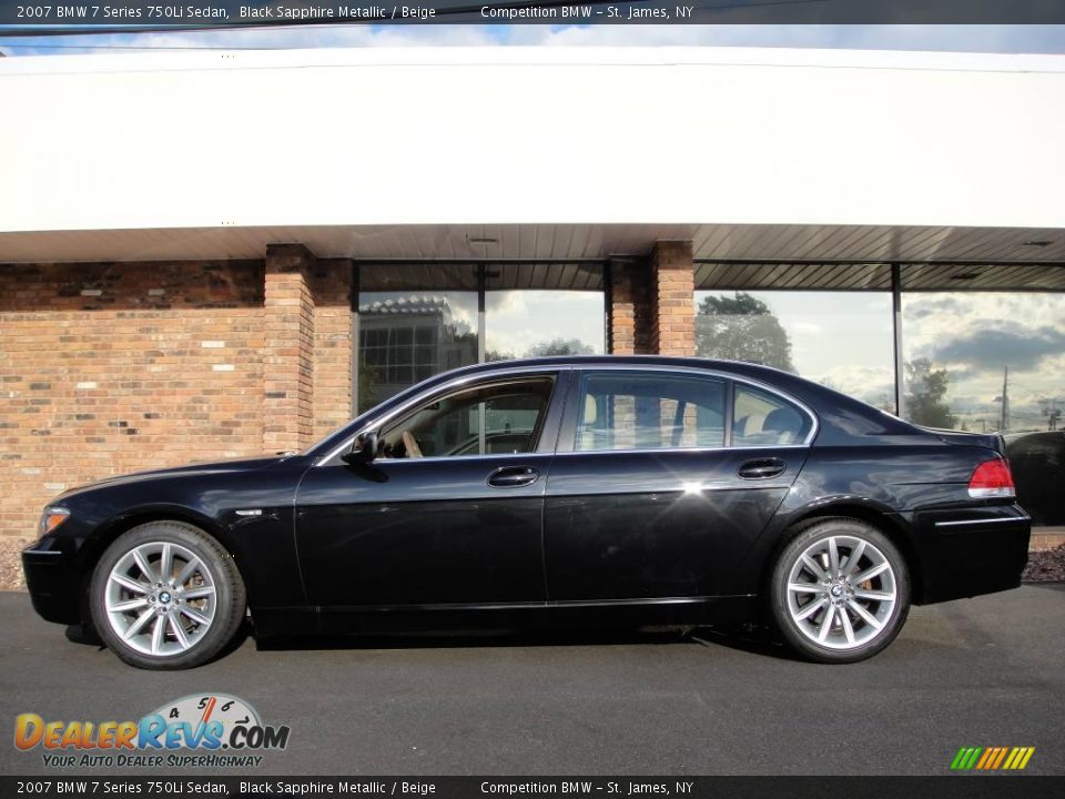 2007 BMW 7 Series 750Li Sedan Black Sapphire Metallic / Beige Photo #3