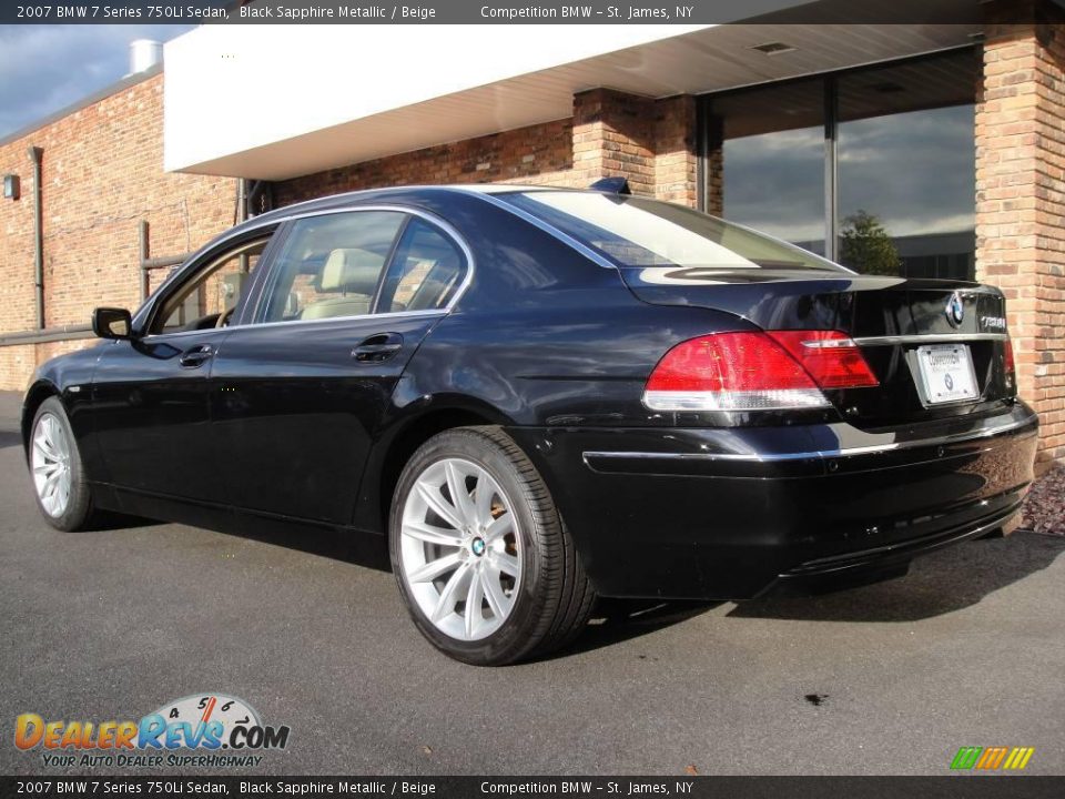 2007 BMW 7 Series 750Li Sedan Black Sapphire Metallic / Beige Photo #4