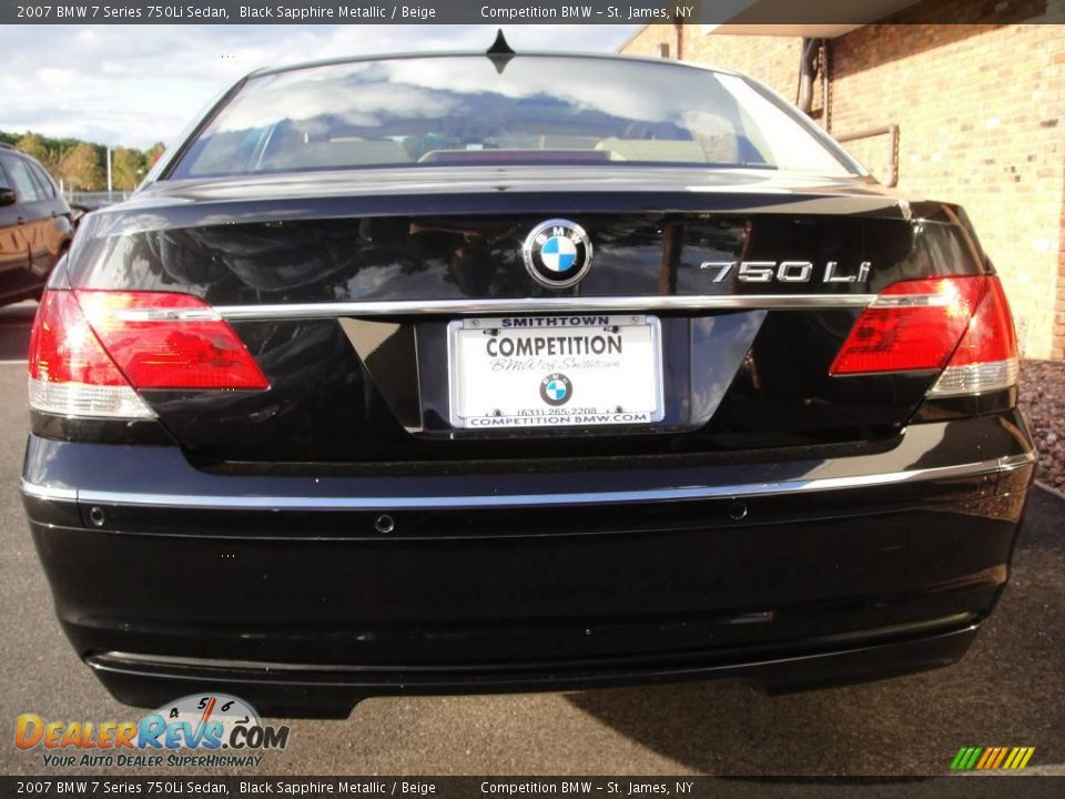 2007 BMW 7 Series 750Li Sedan Black Sapphire Metallic / Beige Photo #5