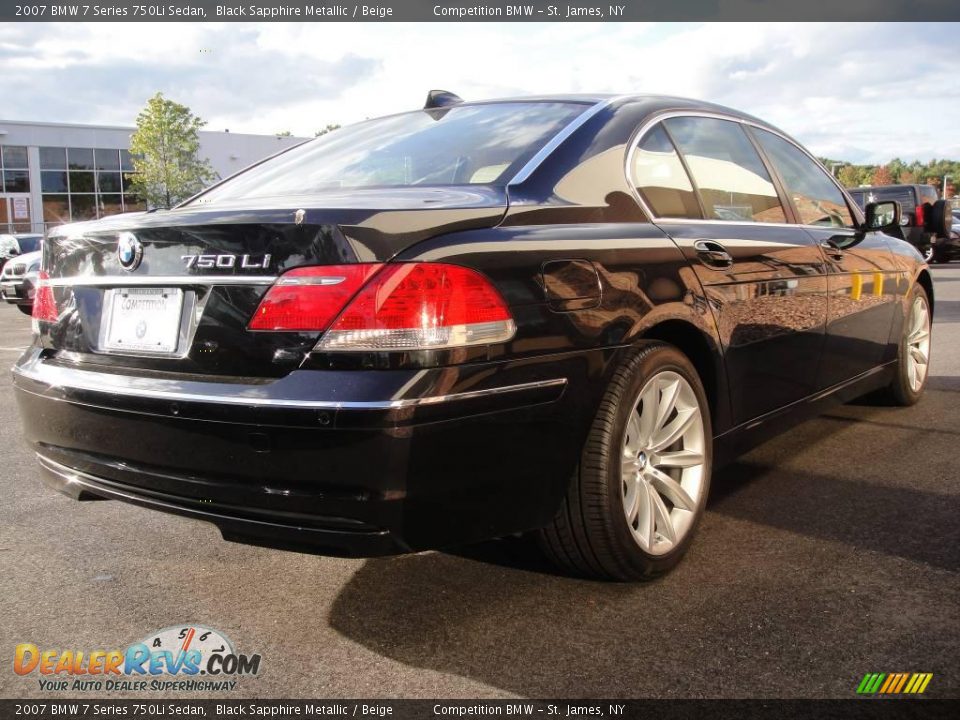 2007 BMW 7 Series 750Li Sedan Black Sapphire Metallic / Beige Photo #6