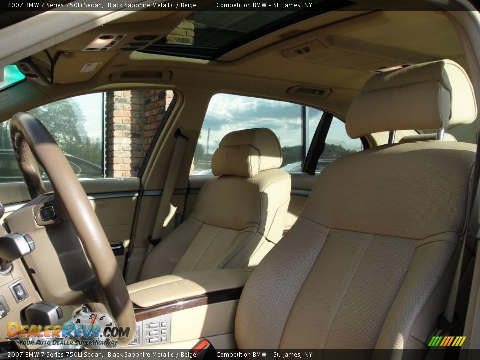 2007 BMW 7 Series 750Li Sedan Black Sapphire Metallic / Beige Photo #9