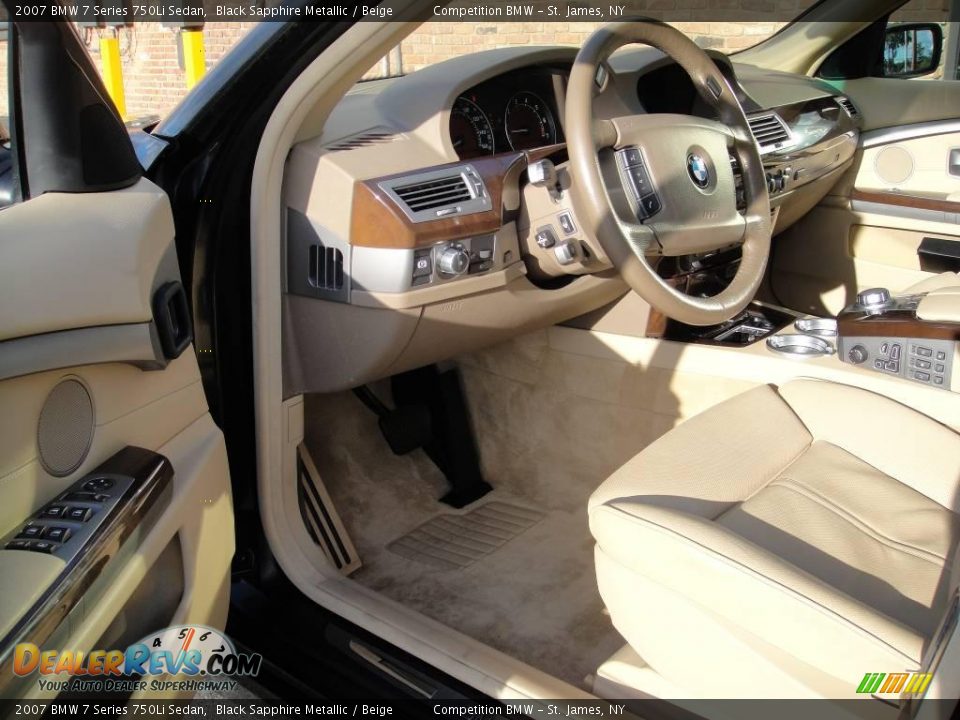 2007 BMW 7 Series 750Li Sedan Black Sapphire Metallic / Beige Photo #10