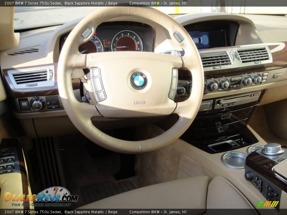2007 BMW 7 Series 750Li Sedan Black Sapphire Metallic / Beige Photo #11