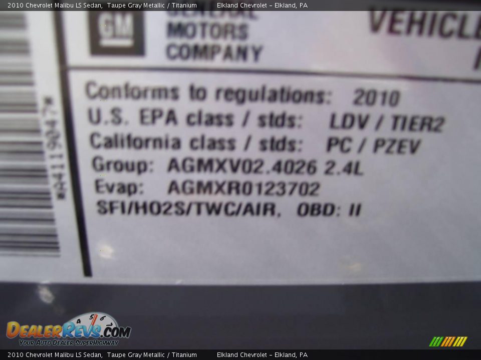 2010 Chevrolet Malibu LS Sedan Taupe Gray Metallic / Titanium Photo #13
