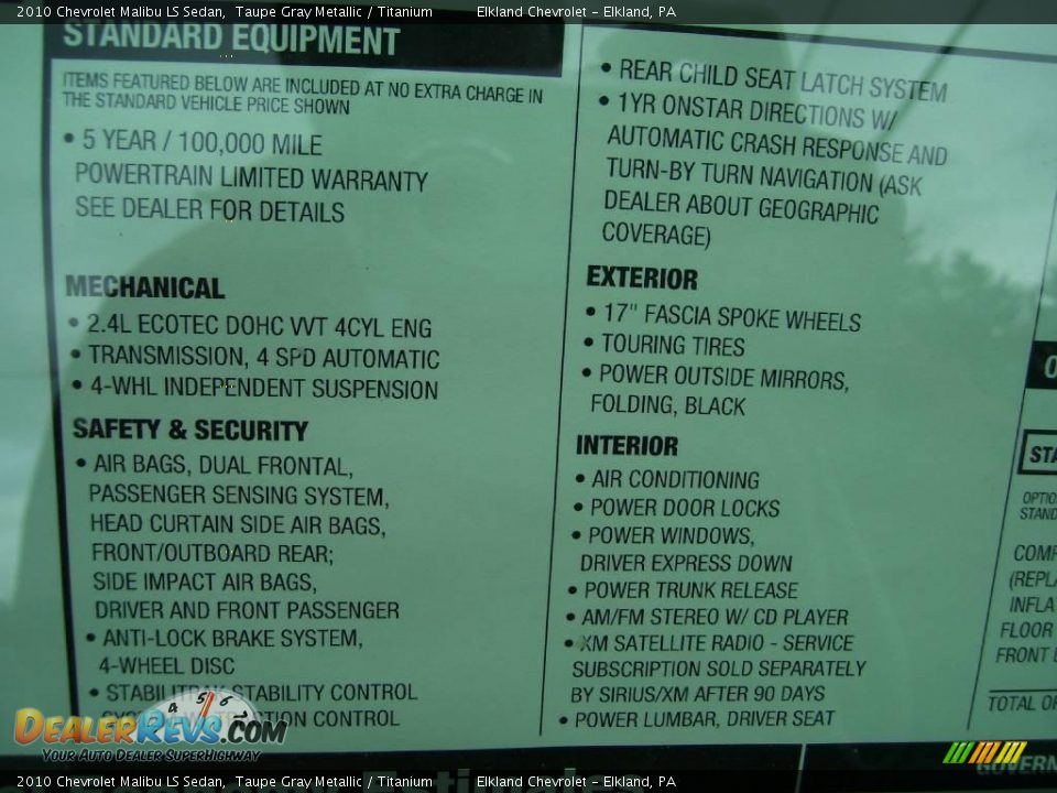 2010 Chevrolet Malibu LS Sedan Taupe Gray Metallic / Titanium Photo #22