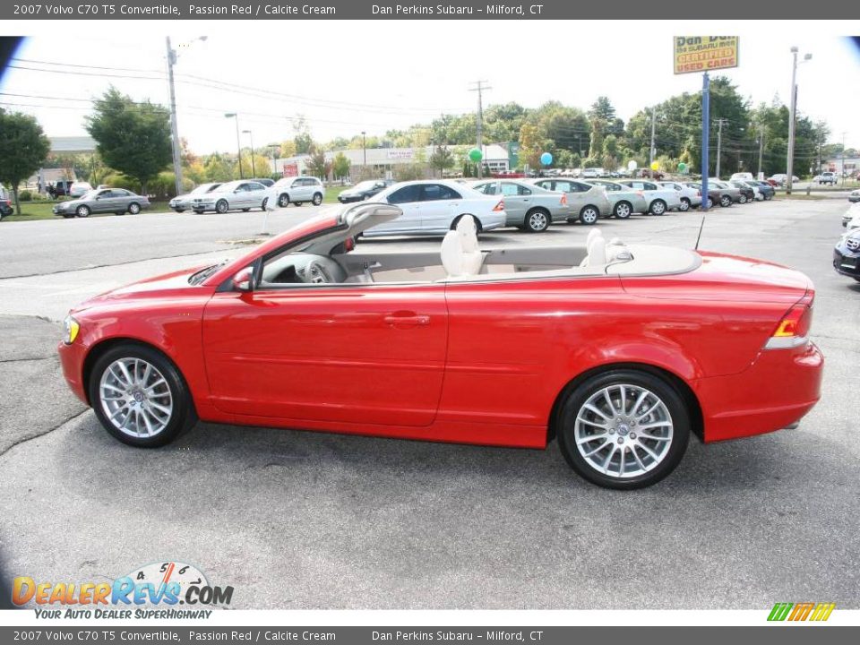 2007 Volvo C70 T5 Convertible Passion Red / Calcite Cream Photo #7
