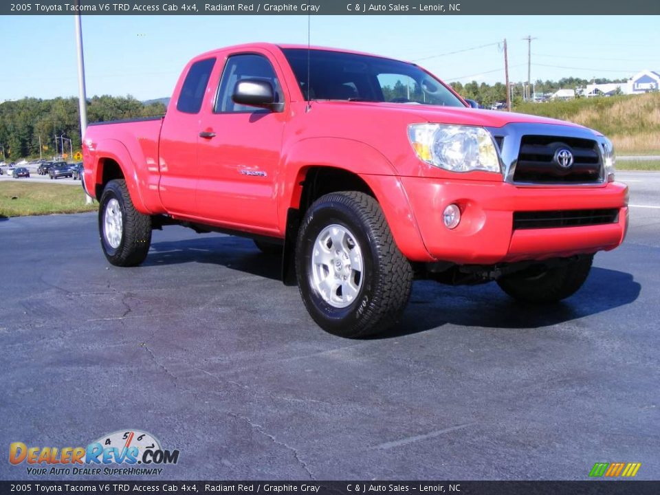 2005 Toyota Tacoma V6 TRD Access Cab 4x4 Radiant Red / Graphite Gray Photo #6