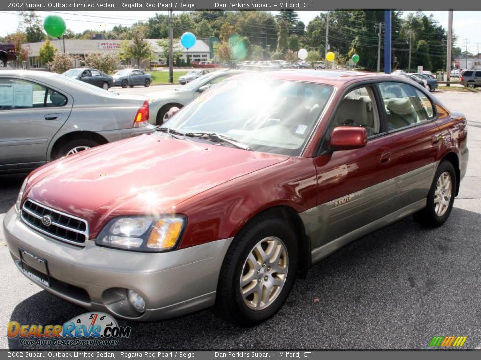 2002 Subaru Outback Limited Sedan Regatta Red Pearl / Beige Photo #1