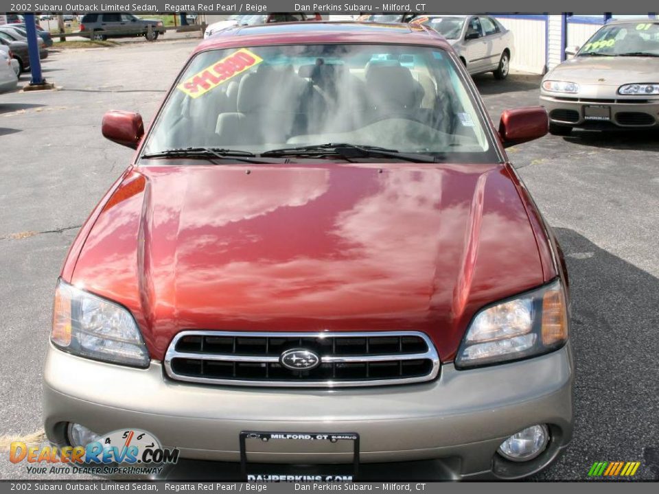 2002 Subaru Outback Limited Sedan Regatta Red Pearl / Beige Photo #2