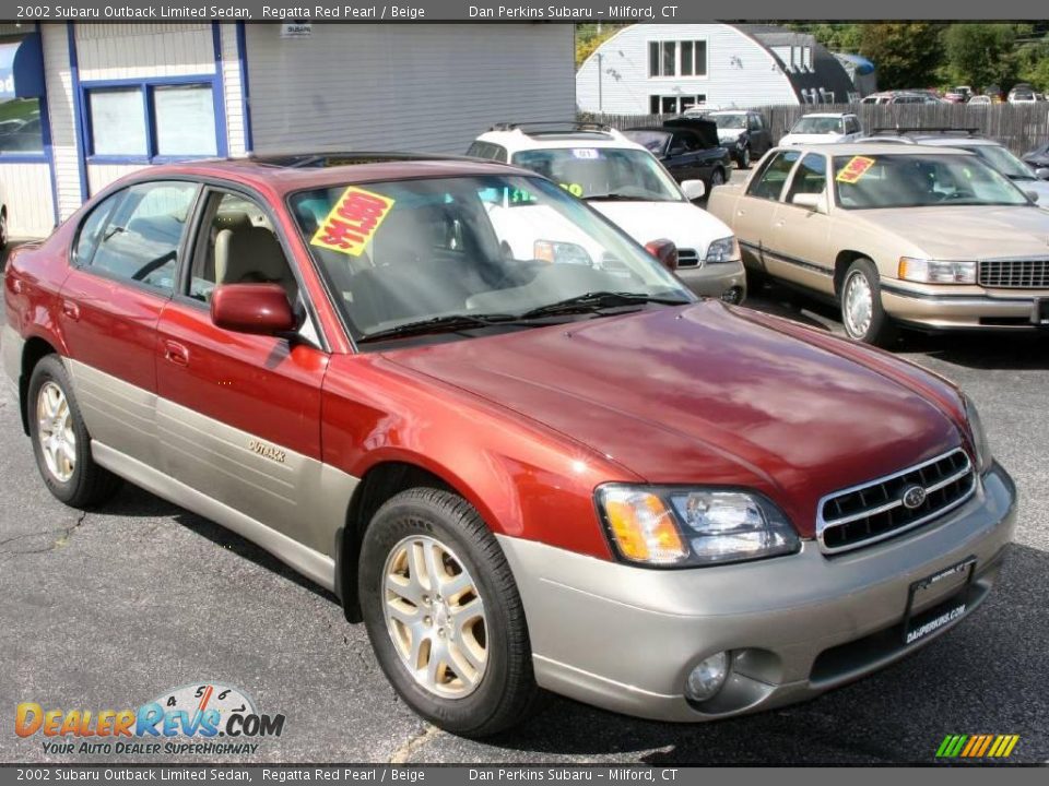 2002 Subaru Outback Limited Sedan Regatta Red Pearl / Beige Photo #3