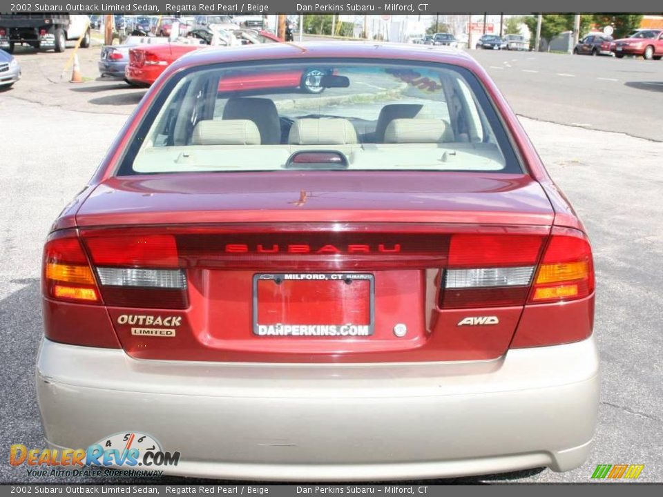 2002 Subaru Outback Limited Sedan Regatta Red Pearl / Beige Photo #7