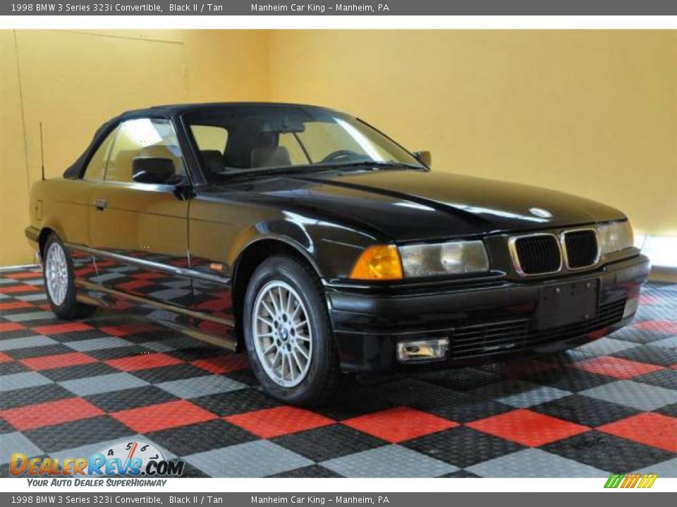 1998 BMW 3 Series 323i Convertible Black II / Tan Photo #3