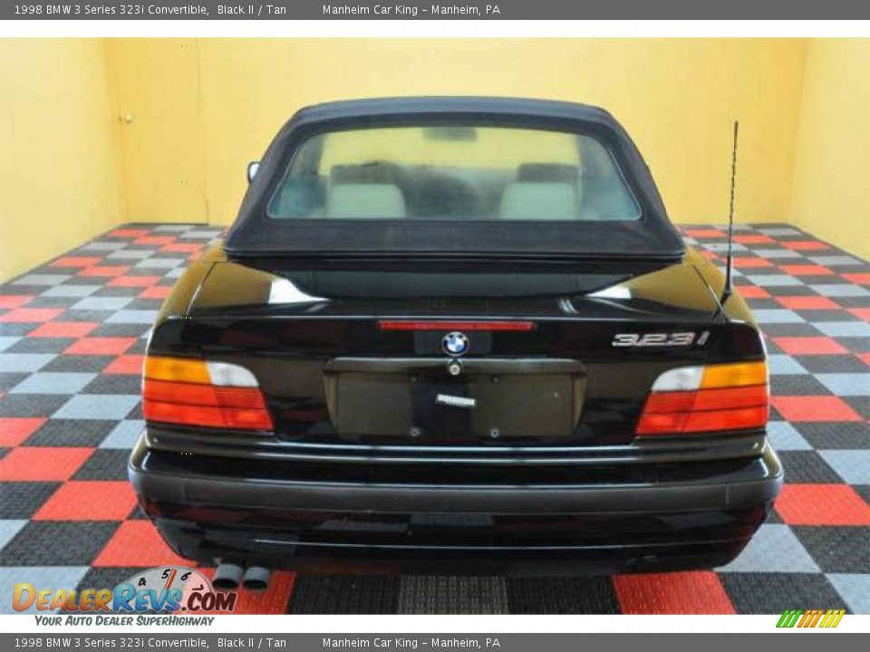 1998 BMW 3 Series 323i Convertible Black II / Tan Photo #5