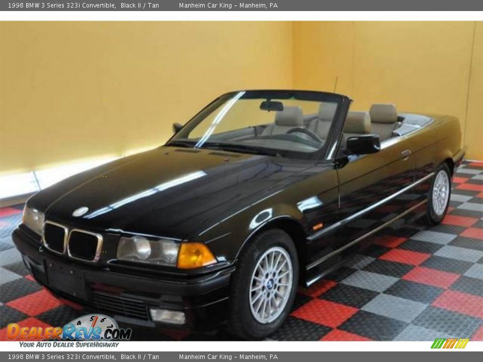 1998 BMW 3 Series 323i Convertible Black II / Tan Photo #7