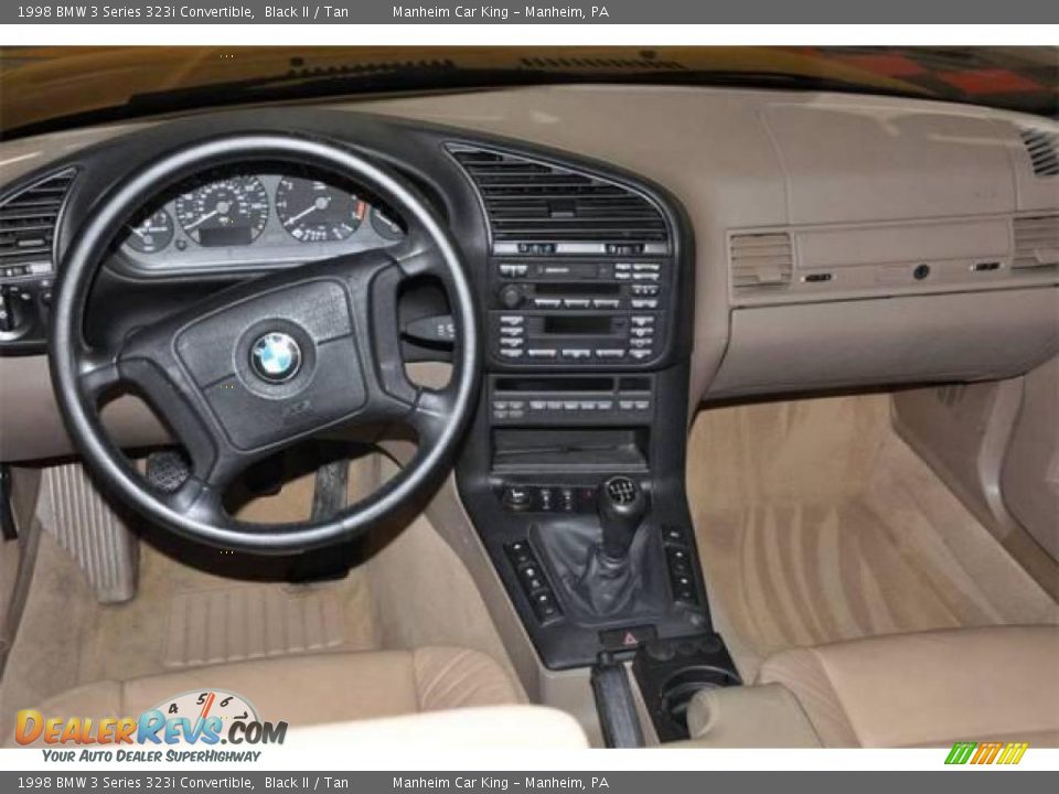 1998 BMW 3 Series 323i Convertible Black II / Tan Photo #9