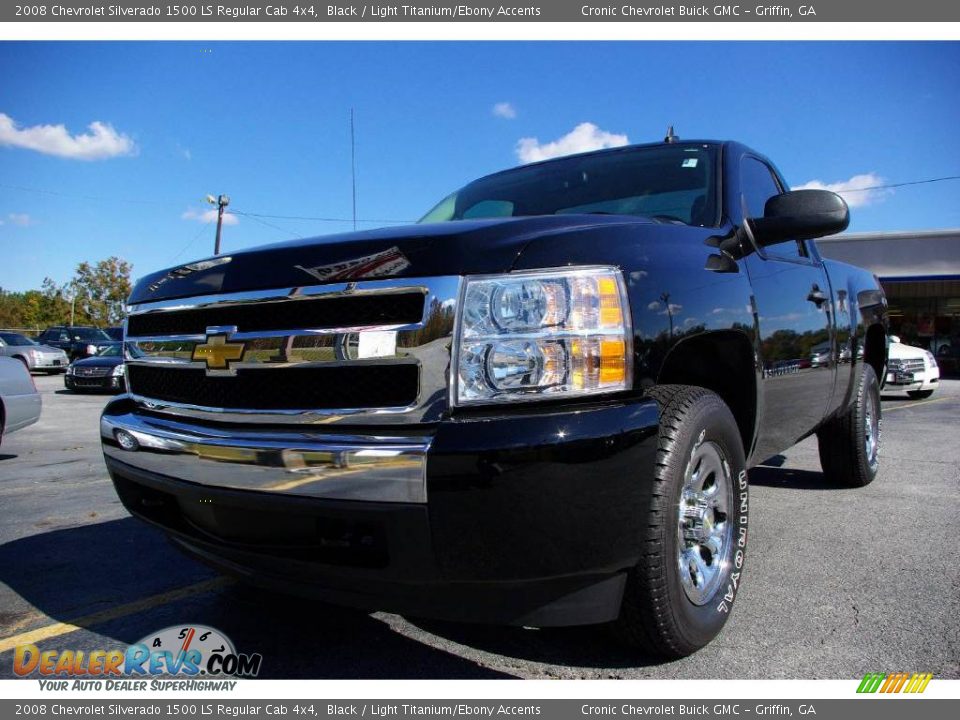 2008 Chevrolet Silverado 1500 LS Regular Cab 4x4 Black / Light Titanium/Ebony Accents Photo #2