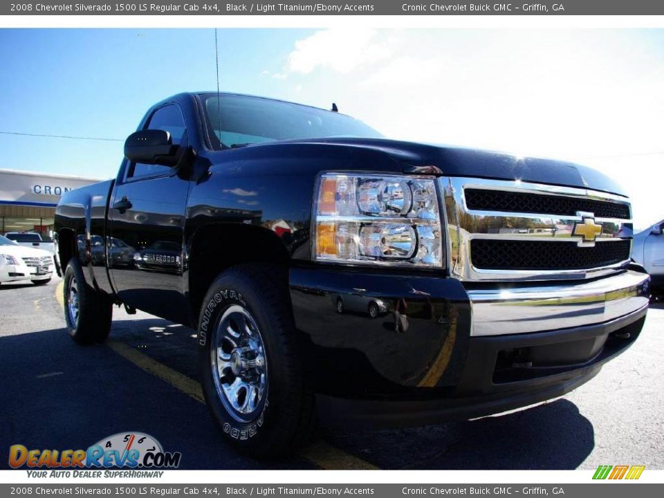 2008 Chevrolet Silverado 1500 LS Regular Cab 4x4 Black / Light Titanium/Ebony Accents Photo #4