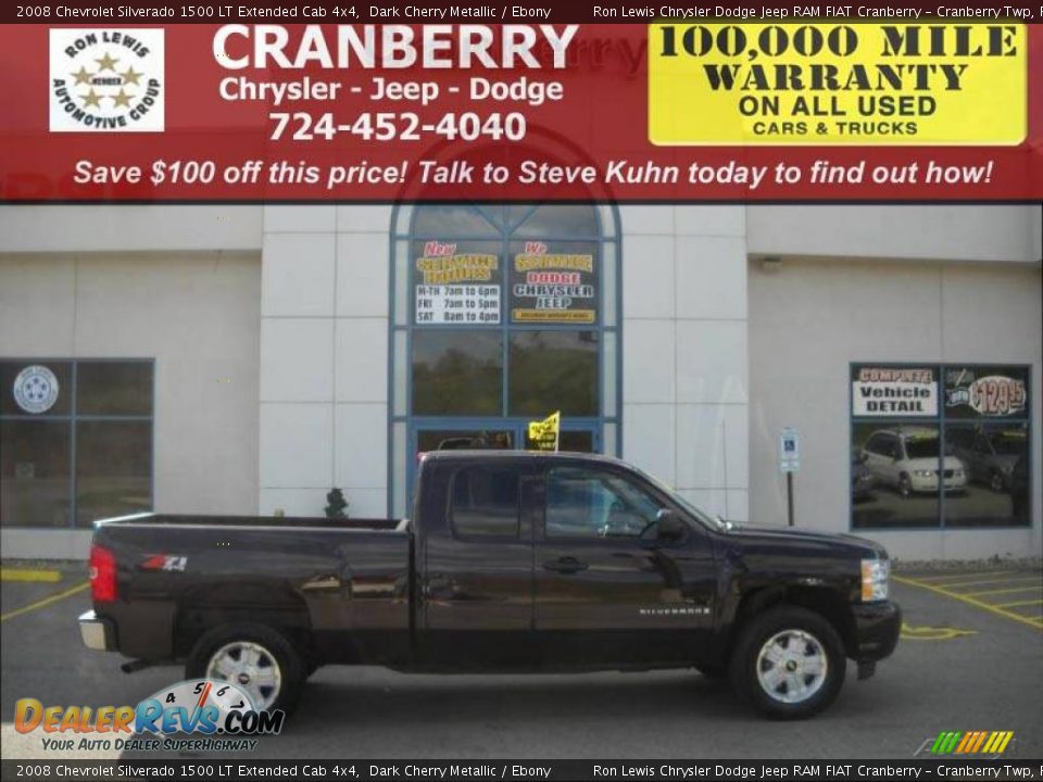 2008 Chevrolet Silverado 1500 LT Extended Cab 4x4 Dark Cherry Metallic / Ebony Photo #1