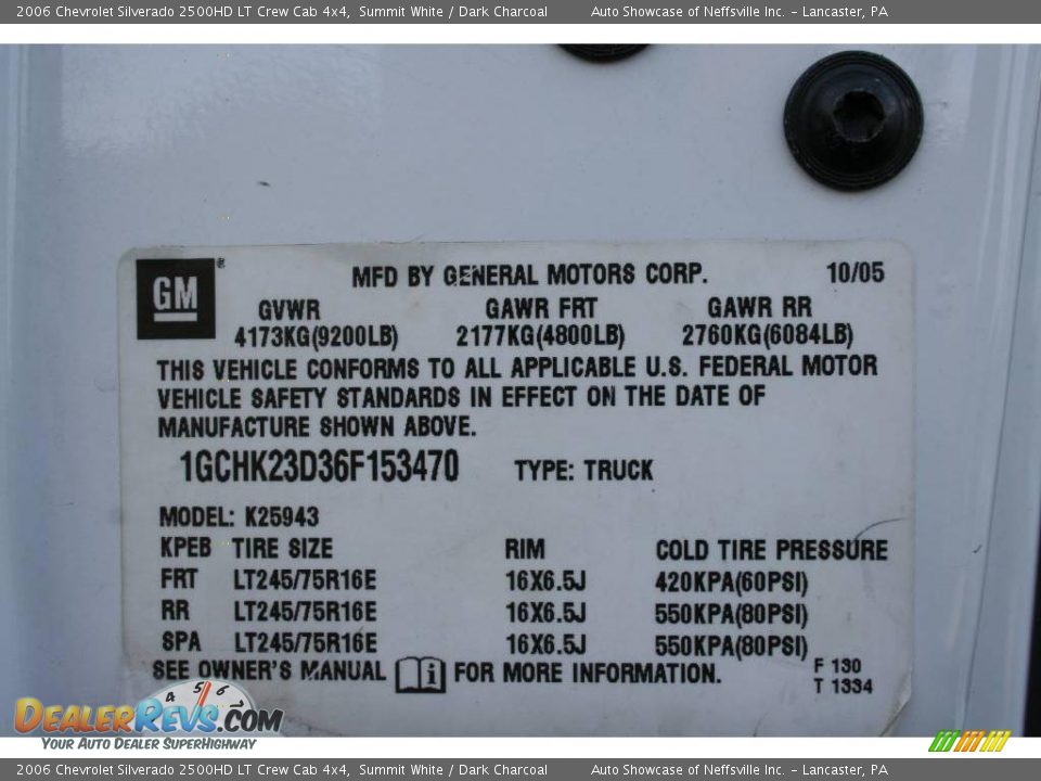 2006 Chevrolet Silverado 2500HD LT Crew Cab 4x4 Summit White / Dark Charcoal Photo #35