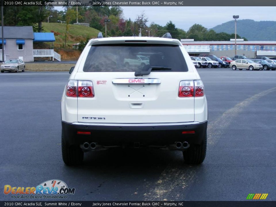 2010 GMC Acadia SLE Summit White / Ebony Photo #7