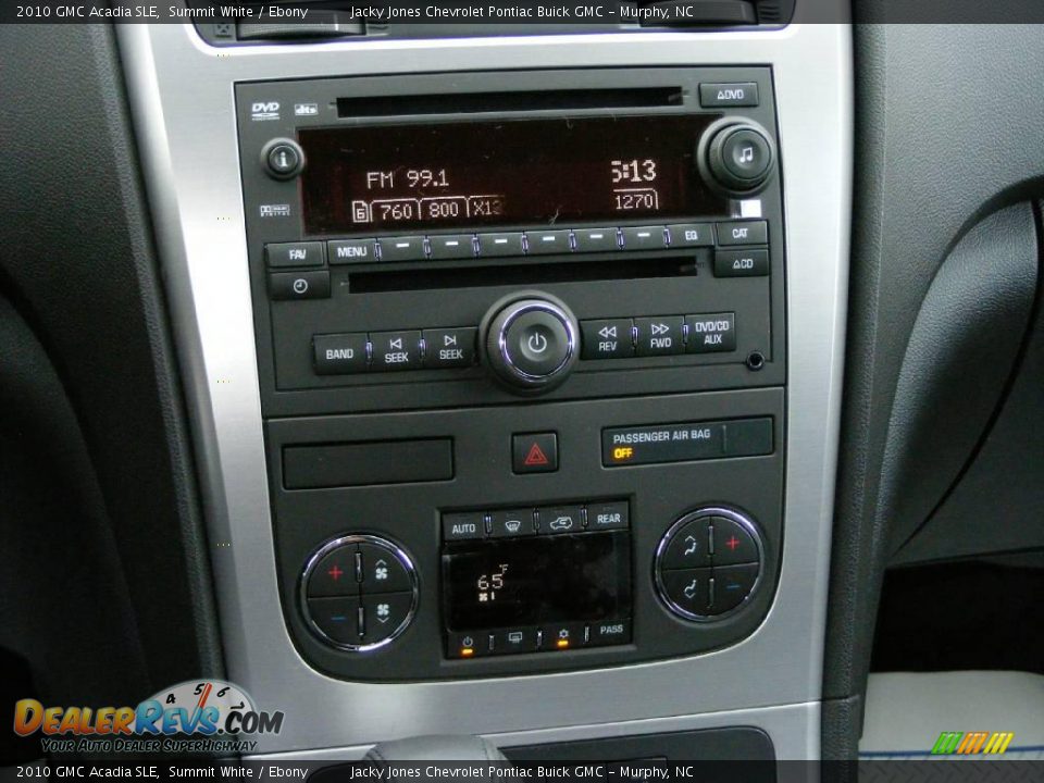 2010 GMC Acadia SLE Summit White / Ebony Photo #15