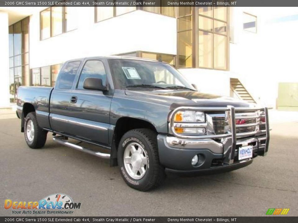 2006 GMC Sierra 1500 SLE Extended Cab 4x4 Stealth Gray Metallic / Dark Pewter Photo #3