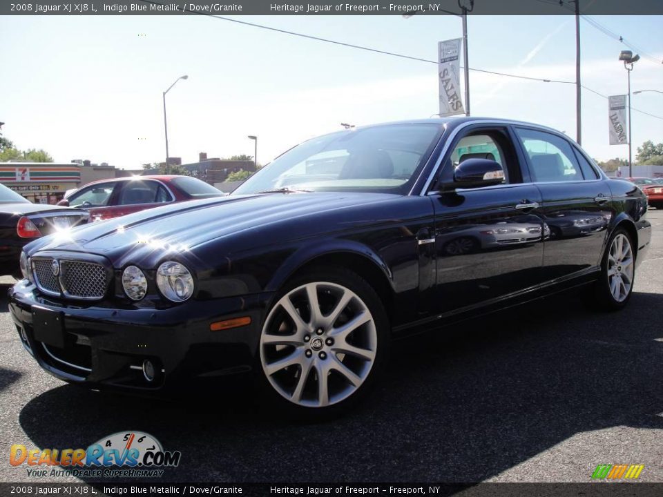 2008 Jaguar XJ XJ8 L Indigo Blue Metallic / Dove/Granite Photo #1