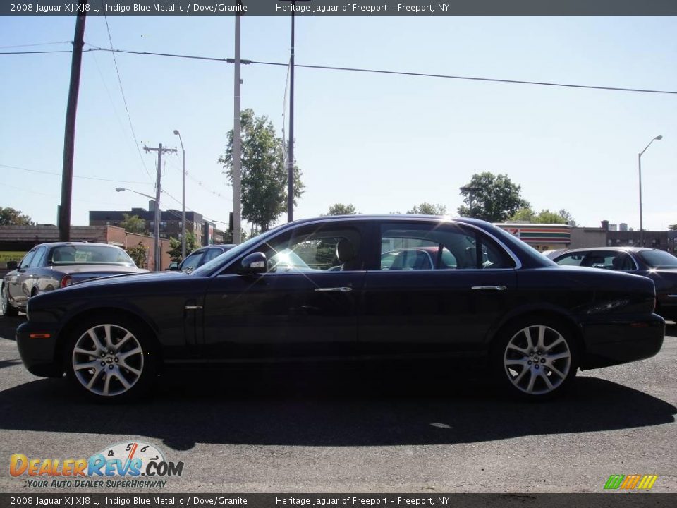 2008 Jaguar XJ XJ8 L Indigo Blue Metallic / Dove/Granite Photo #3