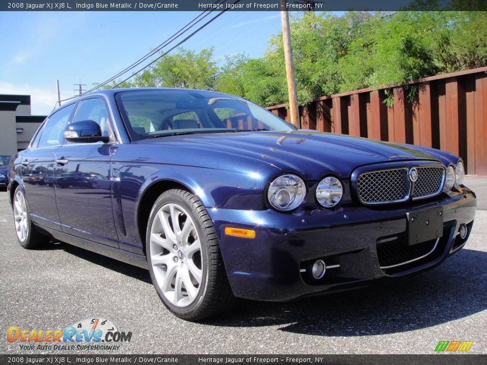 2008 Jaguar XJ XJ8 L Indigo Blue Metallic / Dove/Granite Photo #8