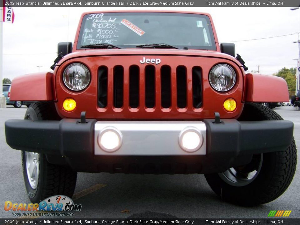 2009 Jeep Wrangler Unlimited Sahara 4x4 Sunburst Orange Pearl / Dark Slate Gray/Medium Slate Gray Photo #3