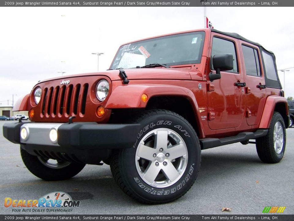 2009 Jeep Wrangler Unlimited Sahara 4x4 Sunburst Orange Pearl / Dark Slate Gray/Medium Slate Gray Photo #5