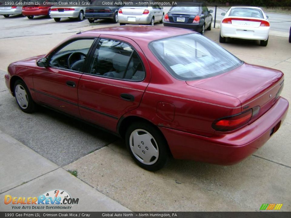 1993 Geo Prizm LSi Crimson Cloak Mica / Gray Photo #5