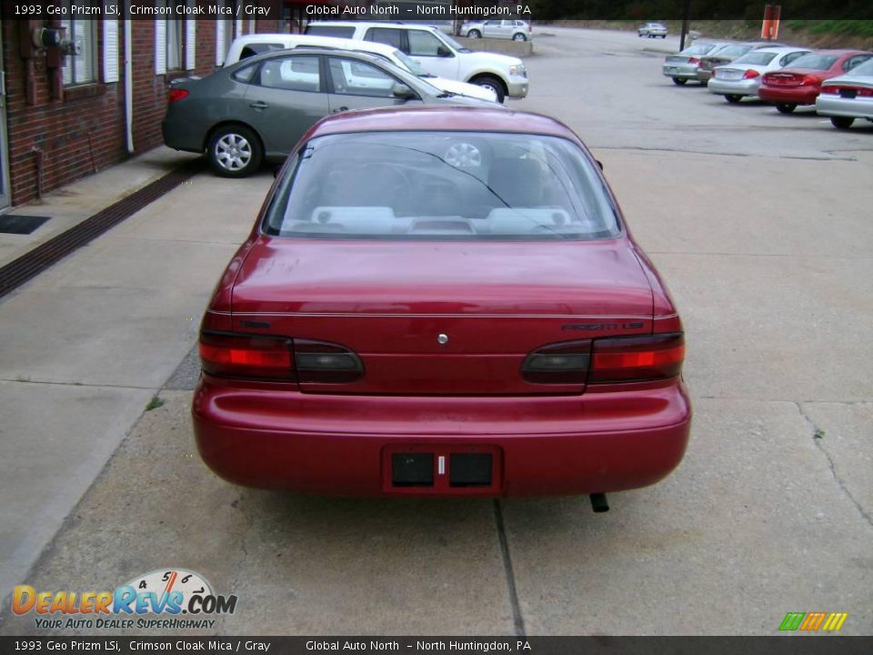 1993 Geo Prizm LSi Crimson Cloak Mica / Gray Photo #6