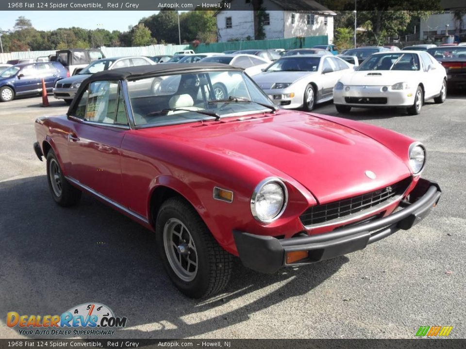 1968 Fiat 124 Spider Convertible Red / Grey Photo #3