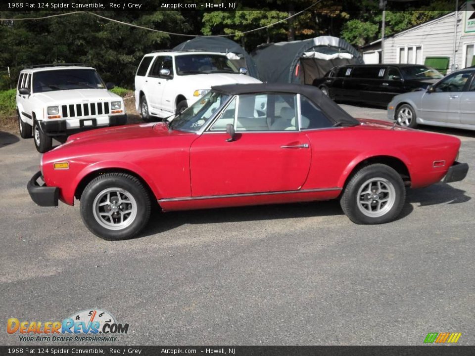 1968 Fiat 124 Spider Convertible Red / Grey Photo #8