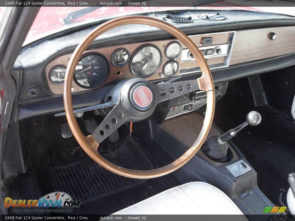 1968 Fiat 124 Spider Convertible Red / Grey Photo #10