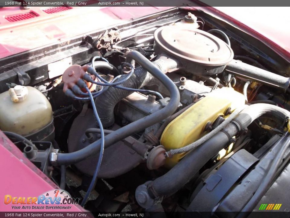 1968 Fiat 124 Spider Convertible Red / Grey Photo #13