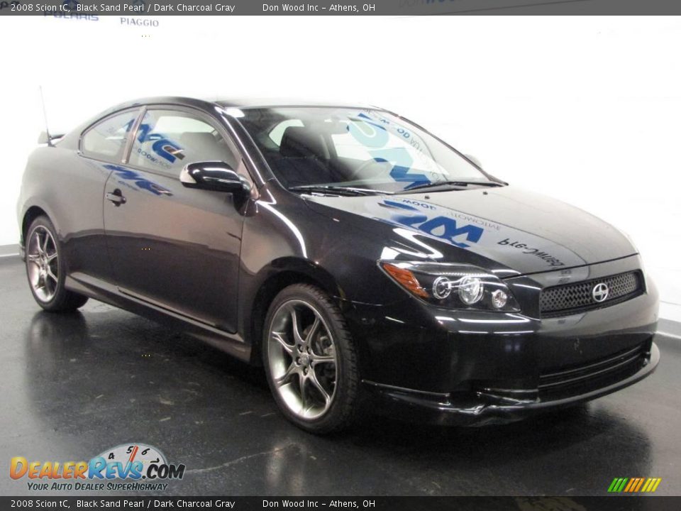 2008 Scion tC Black Sand Pearl / Dark Charcoal Gray Photo #1