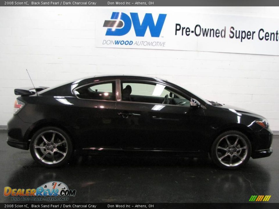 2008 Scion tC Black Sand Pearl / Dark Charcoal Gray Photo #6