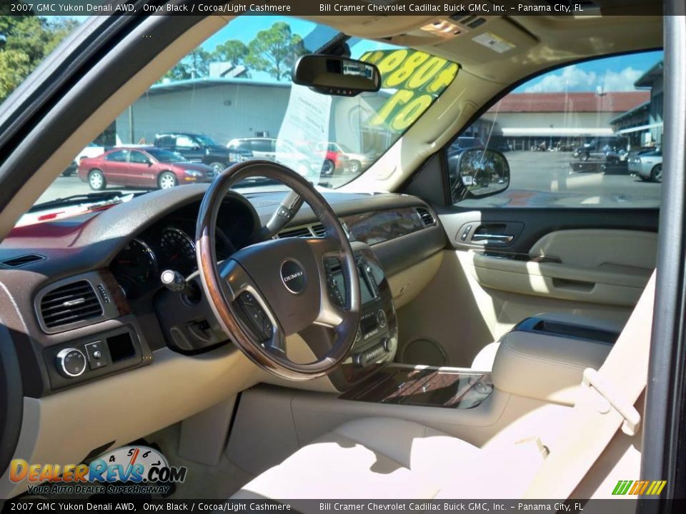 2007 GMC Yukon Denali AWD Onyx Black / Cocoa/Light Cashmere Photo #9