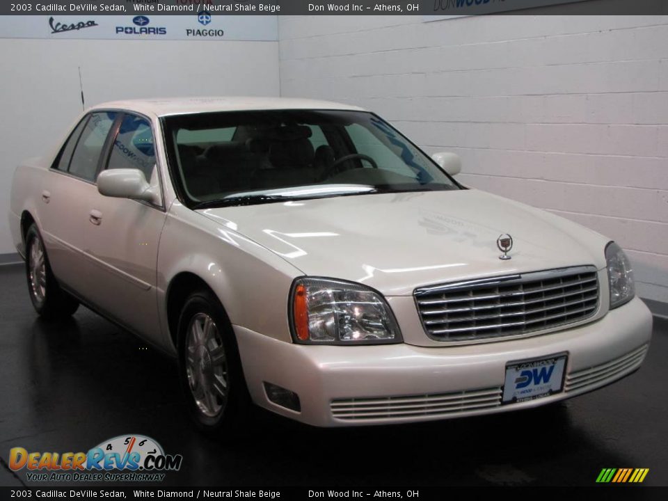 2003 Cadillac DeVille Sedan White Diamond / Neutral Shale Beige Photo #1