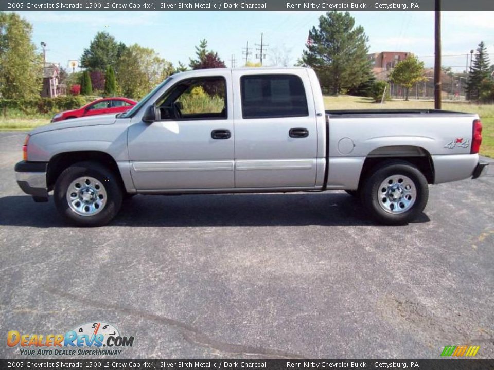 2005 Chevrolet Silverado 1500 LS Crew Cab 4x4 Silver Birch Metallic / Dark Charcoal Photo #6