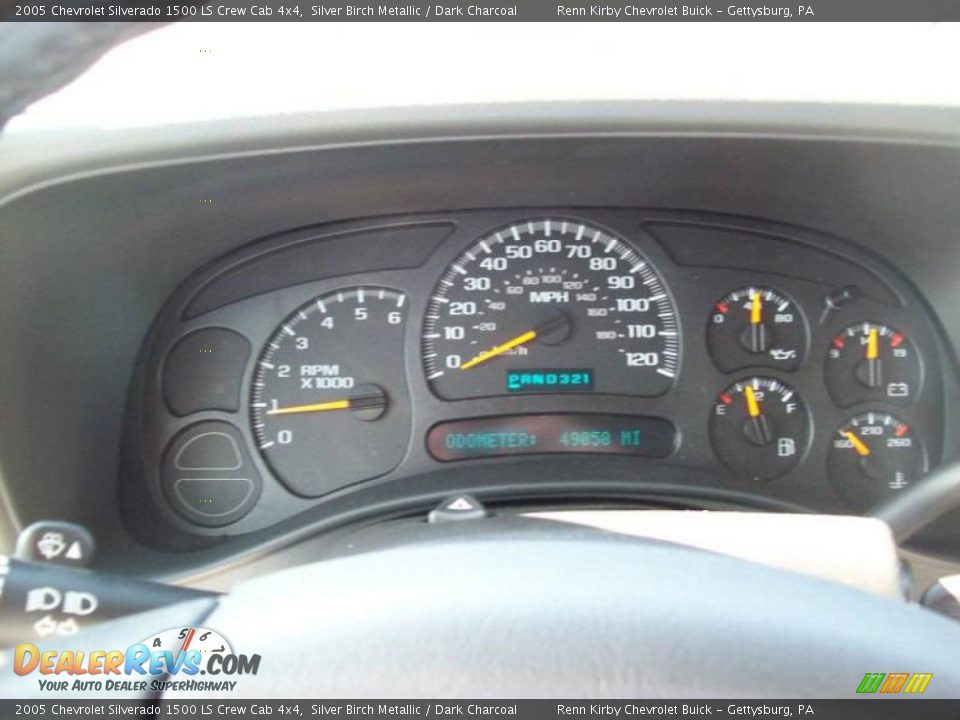 2005 Chevrolet Silverado 1500 LS Crew Cab 4x4 Silver Birch Metallic / Dark Charcoal Photo #15