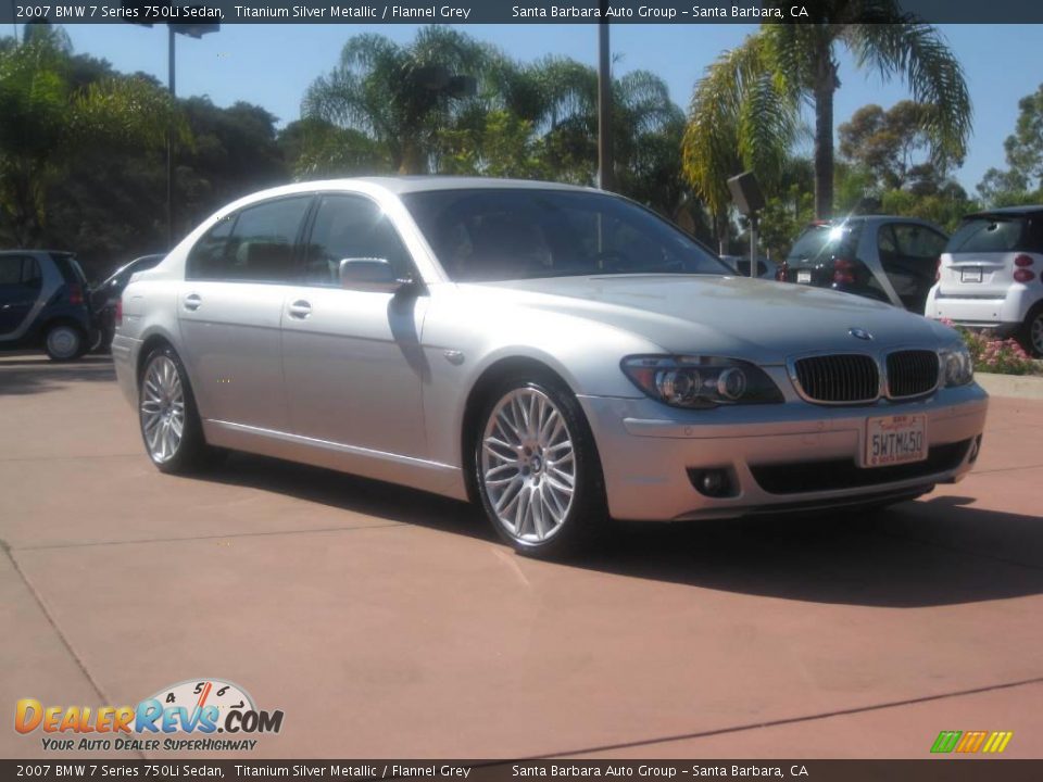 2007 BMW 7 Series 750Li Sedan Titanium Silver Metallic / Flannel Grey Photo #3