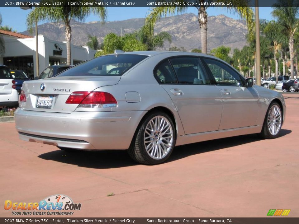 2007 BMW 7 Series 750Li Sedan Titanium Silver Metallic / Flannel Grey Photo #4