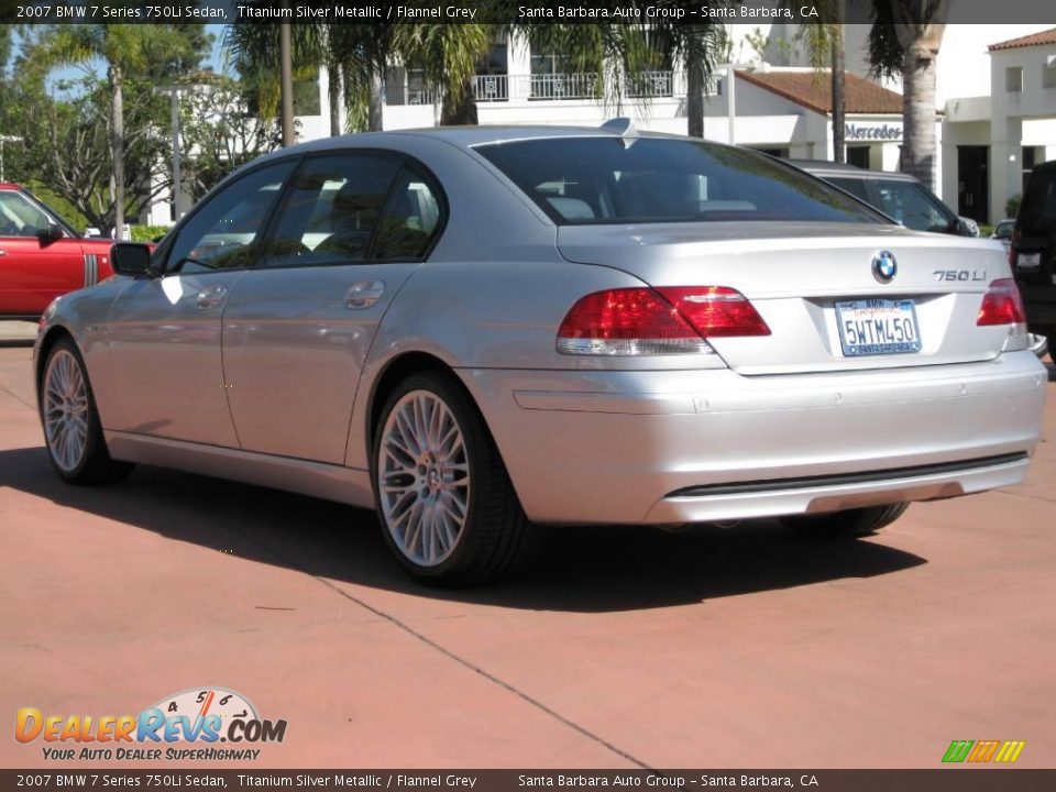 2007 BMW 7 Series 750Li Sedan Titanium Silver Metallic / Flannel Grey Photo #6